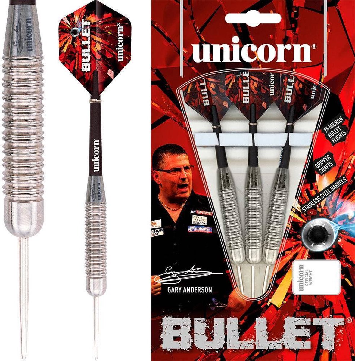 Unicorn Bullet Gary Anderson P1 - Dartpijlen 22 Gram