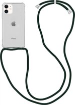Hoesje met Koord Geschikt voor de Apple iPhone 11 | Back Cover met Ketting | Flexibel TPU | Ideaal voor Festival / Vakantie | Zwart