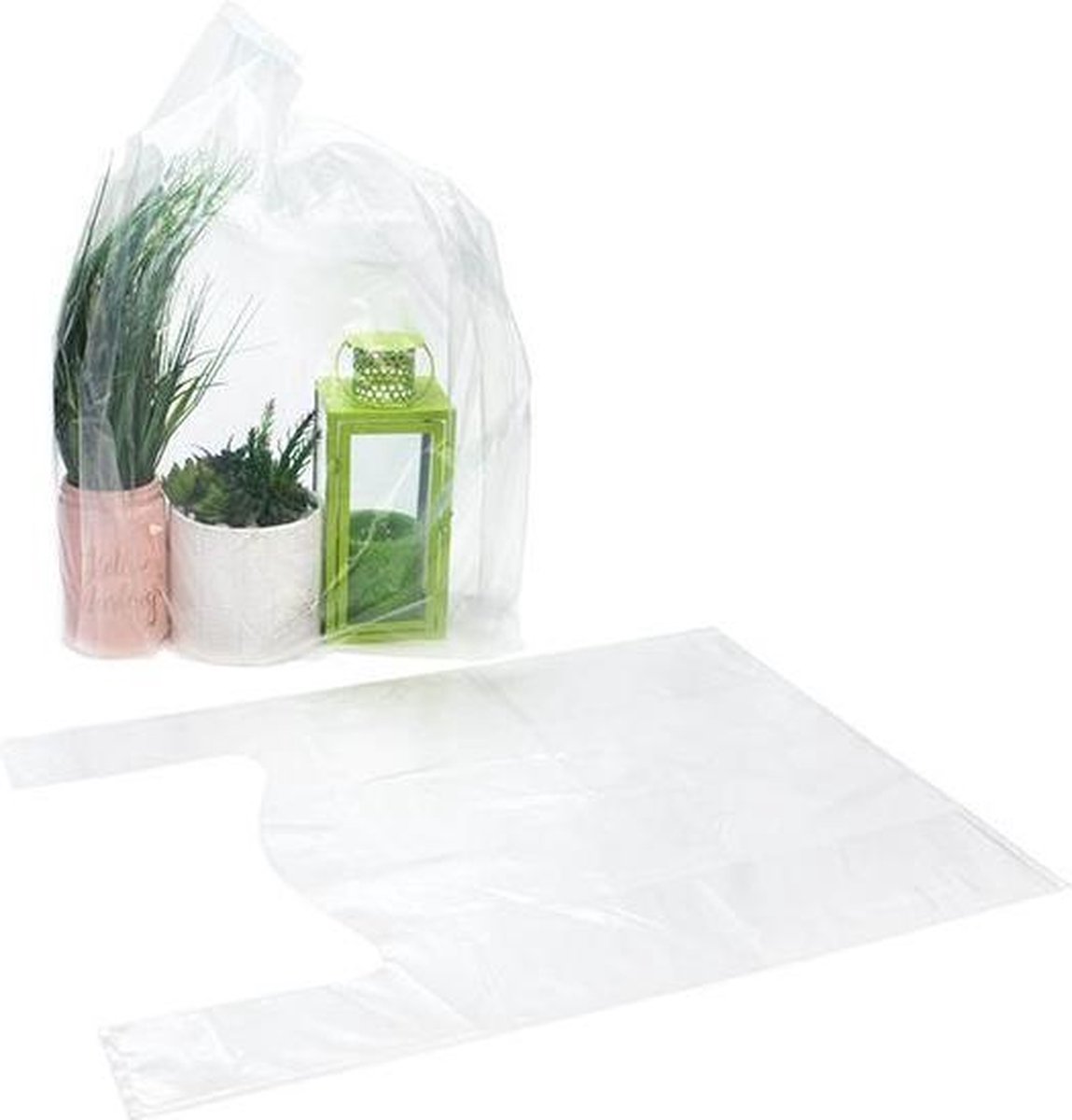 Plastic Draagtas Transparant 50.8x25.4x76.2cm (100 Stuks)