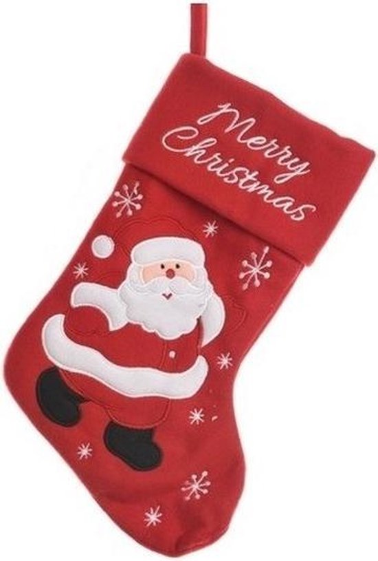 2x bas de Noël rouge avec Père Noël 40 cm - Chaussettes de Noël | bol.com