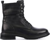 Lina Locchi Biker boots Dames / Laarzen / Damesschoenen - Leer        - Malaga - Zwart - Maat  37