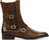 Pertini Vrouwen Suède     Chelsea boots / Laarzen / Damesschoenen 30060 - Cognac - Maat 37