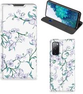 Smart Cover Geschikt voor Samsung Galaxy S20 FE Telefoonhoesje Blossom White