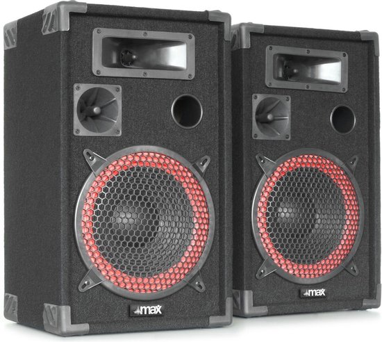 DJ set geluidsinstallatie - Fenton FPL500 klasse-D versterker met Bluetooth + XEN-3508 speakerset 8 inch - Complete set! - Fenton