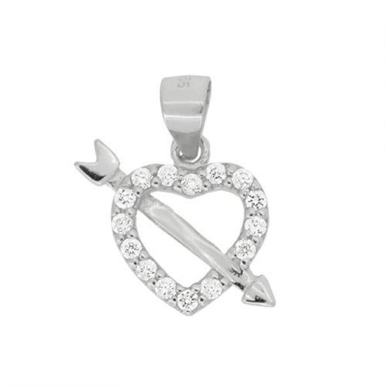 Blinx Jewels Pendentif Argent Coeur Flèche Pierres Zircone