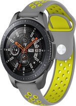 Huawei watch GT silicone dubbel band - grijs geel - 18mm bandje - Horlogeband Armband Polsband