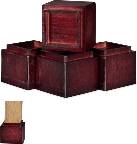relaxdays meuble rehausseur 8,5 cm - rehausseur - rallonge de jambe - 4  pièces -... | bol.com
