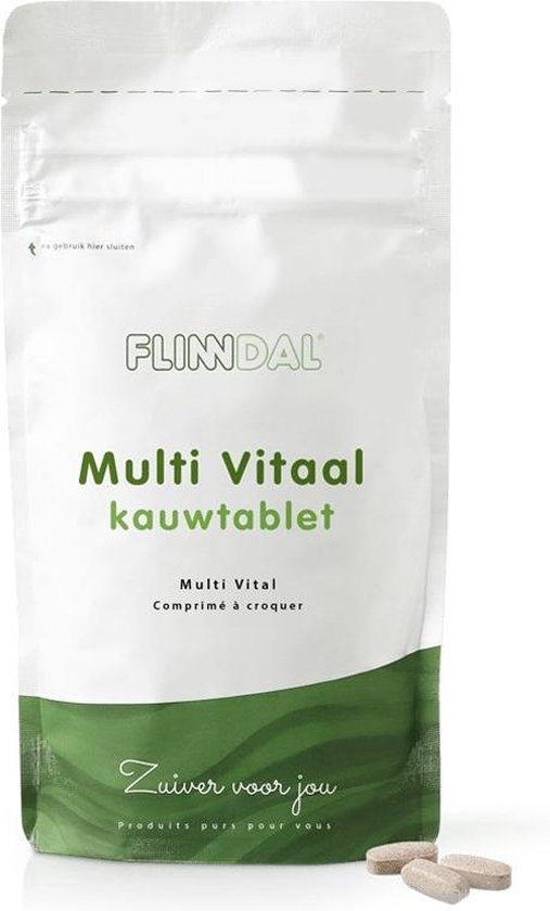 Flinndal Multi Vitaal Kauwtablet - Multivitamine Tablet voor Verhoogde Behoefte - 30 Tabletten