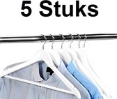 5 Stuks - Luxe FSC® houten kledinghangers - Stevige klerenhangers met broekstang - Kleerhanger - Broekenstang - 44,5 Cm. Breed