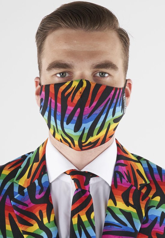 OppoSuits Wild Rainbow - Face Mask facial - Taille: Taille unique - Masques