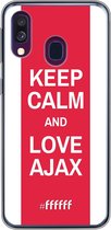 Samsung Galaxy A40 Hoesje Transparant TPU Case - AFC Ajax Keep Calm #ffffff