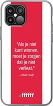iPhone 12 Hoesje Transparant TPU Case - AFC Ajax Quote Johan Cruijff #ffffff