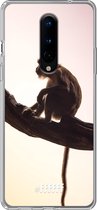 OnePlus 8 Pro Hoesje Transparant TPU Case - Macaque #ffffff