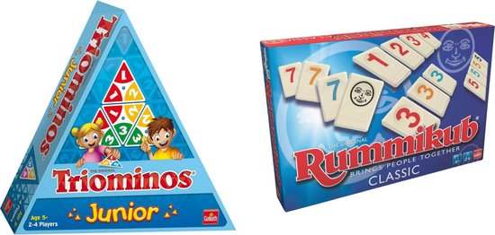 Afbeelding van het spel Spellenbundel - Bordspellen - 2 Stuks - Triominos Junior & Rummikub