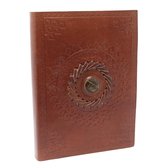 Leren Tijgeroog Notitieboekje 17x12 cm