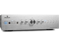 Auna Versterker, HiFi stereo mini-versterker, HiFi-versterker met bas- & treble-regelaar, 2-kanaals audioversterker, Stereo-versterker met afstandsbediening, AUX, AV-receiver voor MP3 & CD