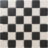 The Mosaic Factory London mozaïektegel 2.3x2.3x0.6cm voor vloer voor binnen en buiten vierkant Keramiek schaakbord Mix