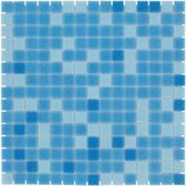1,04m² - Mozaiek Tegels - Amsterdam Vierkant Blauw Mix 2x2