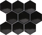 0,76m² - Mozaiek Tegels - Barcelona Hexagon Zwart 9,5x11
