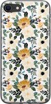 iPhone 8/7 hoesje siliconen - Lovely flowers - Soft Case Telefoonhoesje - Bloemen - Transparant, Geel