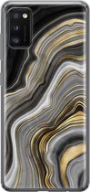 Samsung Galaxy A41 hoesje siliconen - Marble agate - Soft Case Telefoonhoesje - Print / Illustratie - Goud