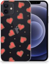 Silicone Hoesje iPhone 12 | 12 Pro (6.1") Transparant Hoesje Super als Sinterklaas Cadeautje Hearts