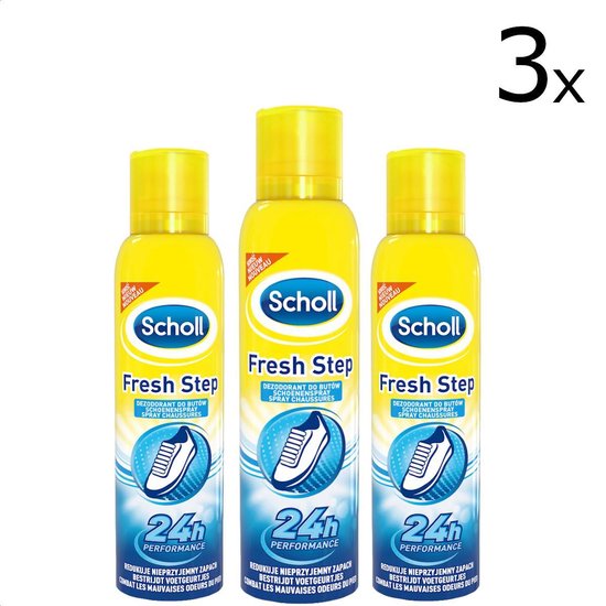 voorbeeld Humoristisch tekst Scholl Fresh Step Deodorant Spray Voetdeodorant - 3 x 150 ml -  Grootverpakking | bol.com