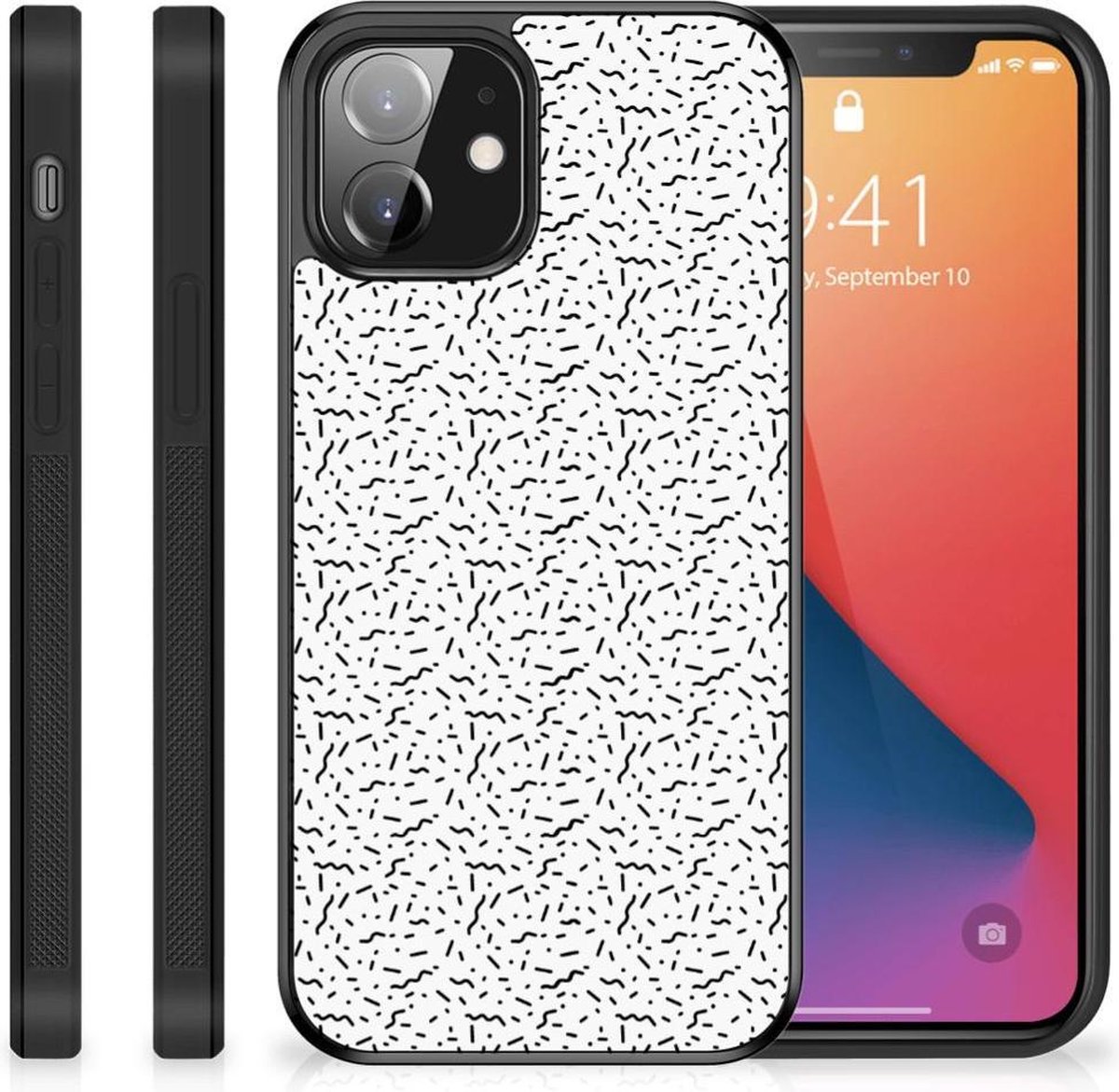 Back Cover voor iPhone 12 Mini Bumper Case Stripes Dots