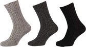 6-Pack ouderwetse noorse wollen sokken grof Apollo - Assorti - Unisex - Maat 46-48
