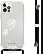 iMoshion Design hoesje met koord voor de iPhone 12, iPhone 12 Pro - Paardenbloem - Wit