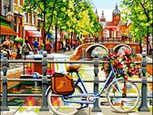 Dielay - Schilderen op Nummer - Amsterdamse Gracht - Painting by Numbers - 50x40 cm - Complete Set