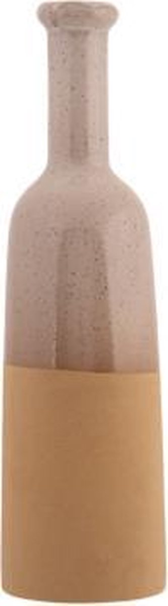 Flesvaas Bottom Part Sanded Finish Greige 10x10xh35cm Rond Aardewerk
