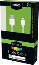 Apple iPhone/iPAD/Airpods Lightning - USB kabel van Grixx / wit - 3 meter
