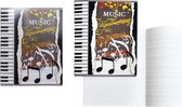 6x A5 muziekschriften met notenbalken lijntjes - educatieve schriften/muziekles schriften