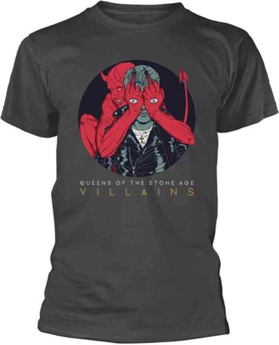 Queens Of The Stone Age T-shirt Ufficiale – T-Shirt 'Deaf Songs' Colore Rosso, Taglia M, Cotone, Manica Corta