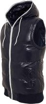 Urban Classics Mouwloos jacket -S- Hooded Bubble Bodywarmer Blauw/Wit