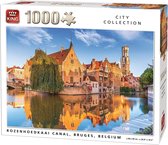 Puzzel 1000 Stukjes Rozenhoedkaai Brugge - King - Legpuzzel (68 x 49 cm)- Stad - Historisch - Nieuwe puzzel -nieuwe puzzel - Trots - Mooi