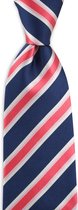 We Love Ties - Stropdas Headhunter - geweven zuiver zijde - blauw / roze / wit