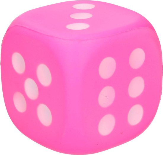 Afbeelding van het spel 1x Grote foam dobbelsteen/dobbelstenen roze 12 cm - Dobbelspellen - Spelletjes met dobbelstenen