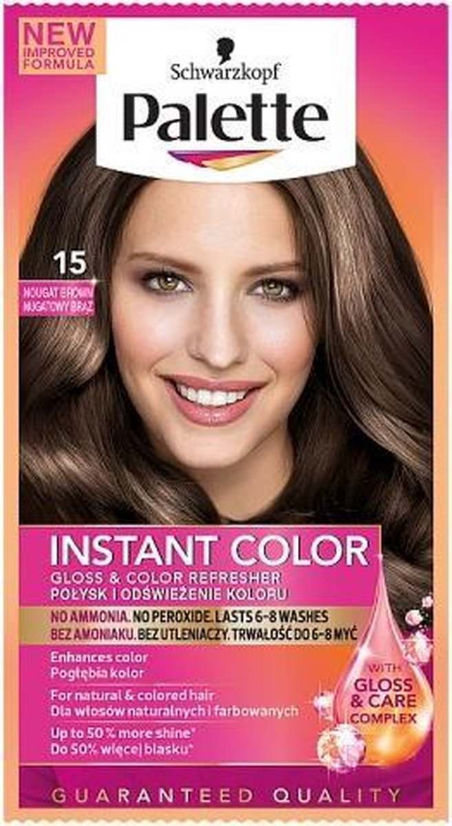 Palette - Instant Color Shampoo For Hair Coloring Washable 15 Nougat Bronze 25Ml