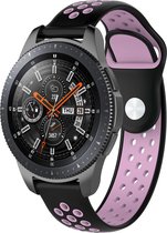 Galaxy Watch silicone dubbel band - zwart roze - Geschikt voor Samsung