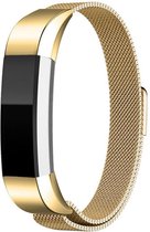 Alta milanese band - goud - Geschikt voor Fitbit - SM - Horlogeband Armband Polsband