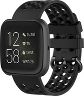 Bandje Voor Fitbit Versa Sport Point Band - Zwart - Maat: SM - Horlogebandje, Armband