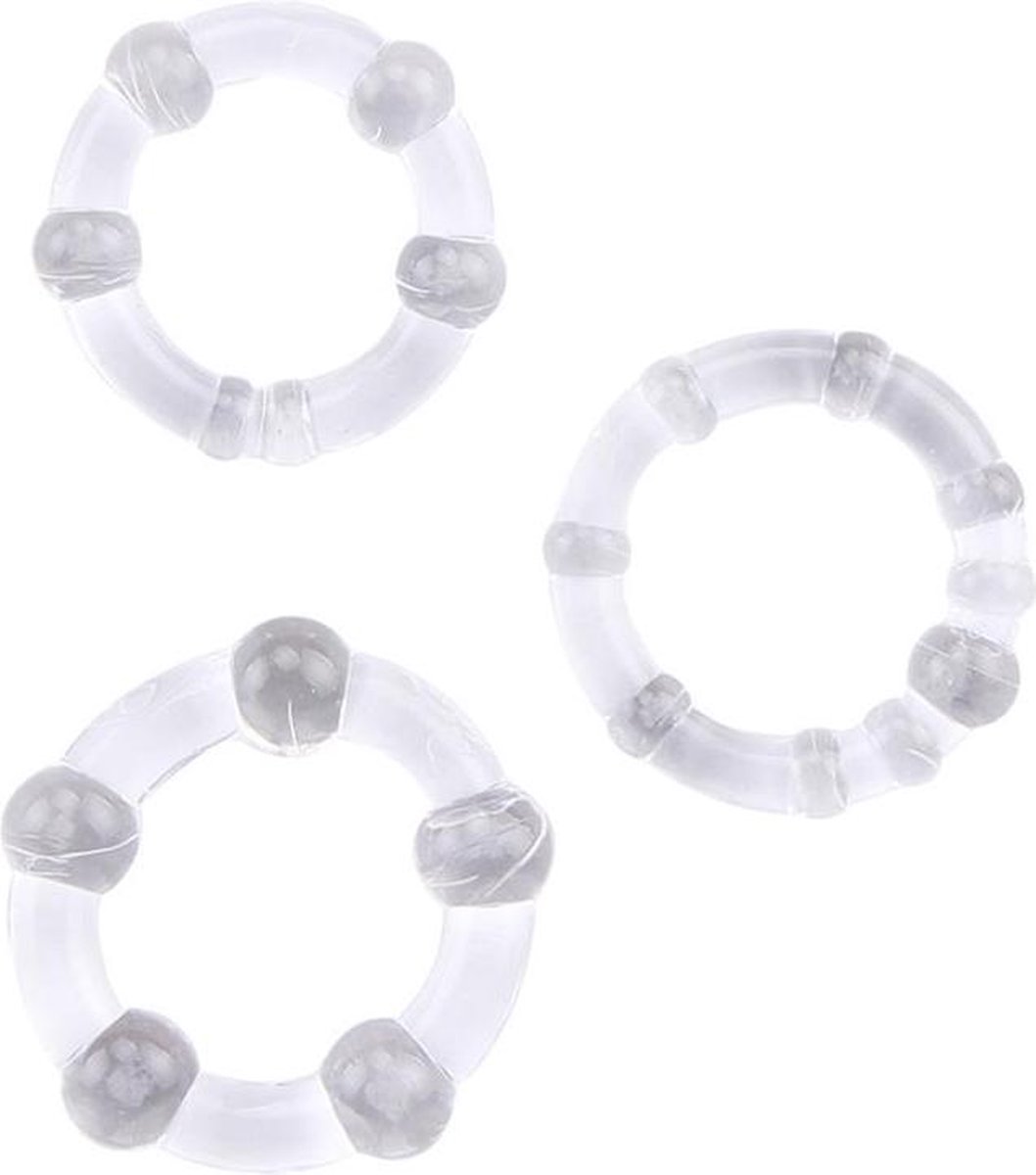 GK Power - Beaded Cockringen Set - 3 stuks - Transparant