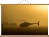 Schoolplaat – Helikopter in de Mist - 90x60cm Foto op Textielposter (Wanddecoratie op Schoolplaat)