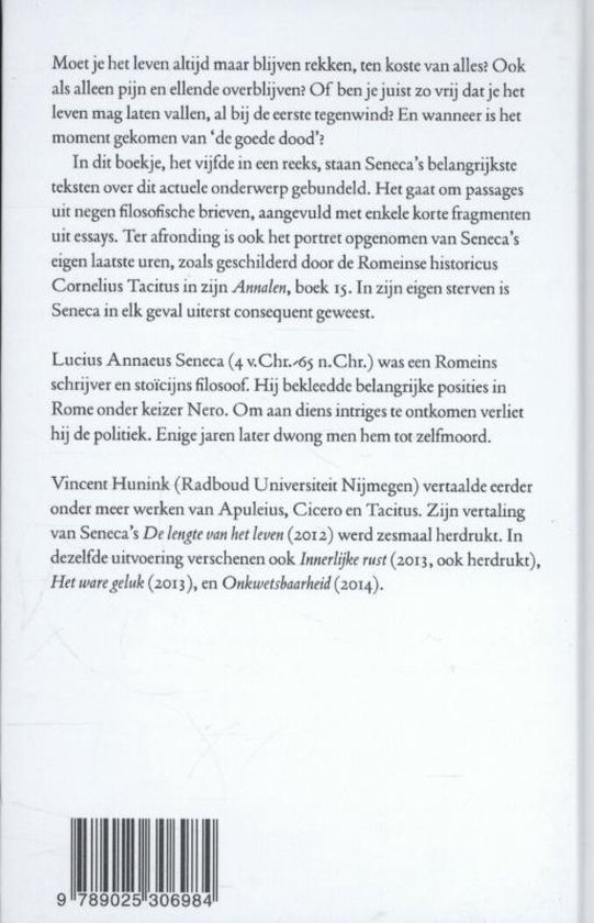 Boekomslag met tekst over Seneca's filosofie en vertalingen.