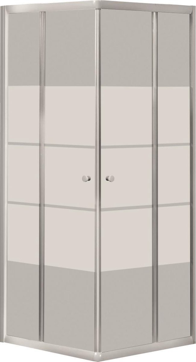 Douchecabine VM Go Avis 90x90cm Hoekinstap Met Schuifdeuren Chroom