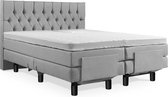 Boxspring Elektrische 200x210 Compleet Grijs Gecapitoneerd