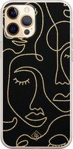 iPhone 12 Pro hoesje siliconen - Abstract faces | Apple iPhone 12 Pro case | TPU backcover transparant