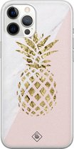 iPhone 12 Pro Max hoesje siliconen - Ananas | Apple iPhone 12 Pro Max case | TPU backcover transparant